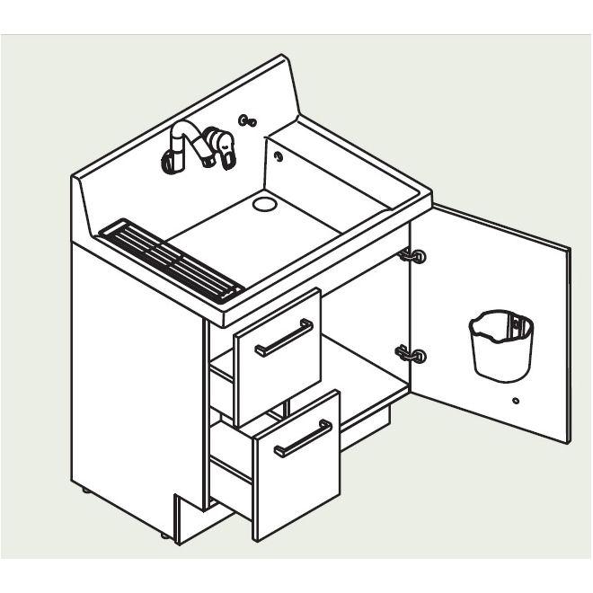 ＬＩＸＩＬ　洗面化粧台　Ｋ１シリーズ　引出タイプ　間口７５ｃｍ×高さ８０ｃｍ　クリエペール　寒冷地用　Ｋ１Ｈ５−７５５ＳＹＮ／ＬＰ２Ｈ