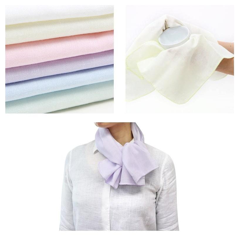 IRODORI 手ぬぐい ガーゼ やわらか 無地 日本製 ハンカチ タオル 綿