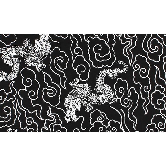 手ぬぐい ロング ドラゴン（黒） 180cm 2倍 切りっぱなし 手拭い 剣道