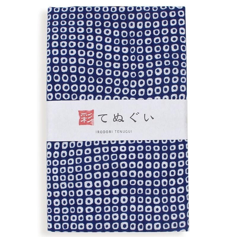IRODORI 【5のつく日】手ぬぐい 日本製 鹿の子 疋田 紺 和柄 綿100