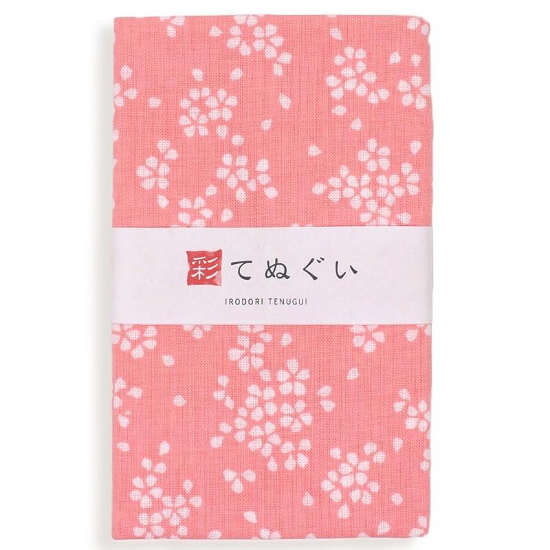 IRODORI 手ぬぐい 日本製 散り桜 さくら 春 ピンク 切りっぱなし 和柄