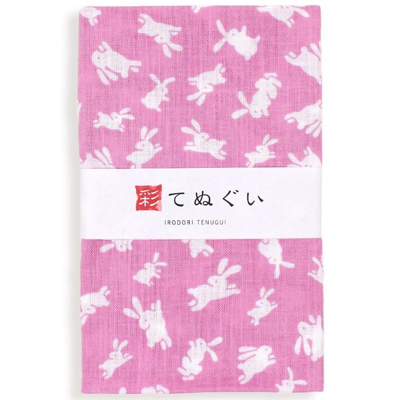 浴衣単品　波兎　うさぎ　ウサギ　マゼンダピンク　強めの桃色　珍しい色柄　注染 本染め鯉口シャツ【兎に鳳凰｜刺子】祭用品専門店浅草絆纒屋ネットショップ