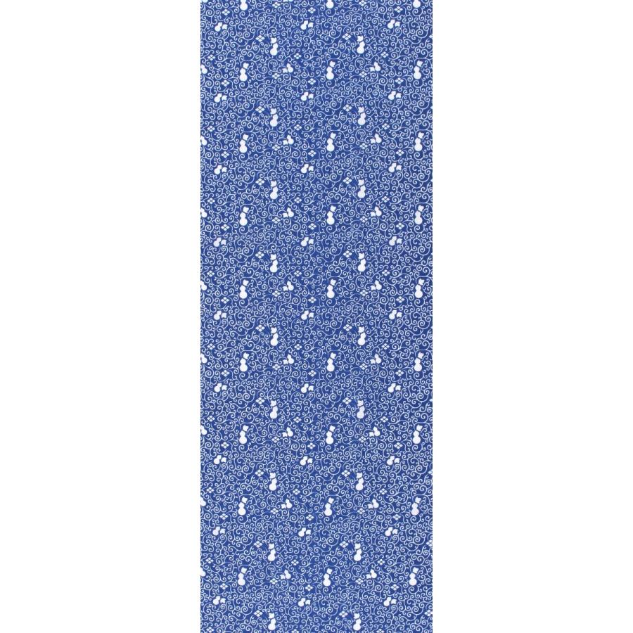 【新品】浴衣反物 紺色 白い瓢箪模様　ひょうたん　麻混 新品】浴衣反物 紺色 白い瓢箪模様 ひょうたん 麻混