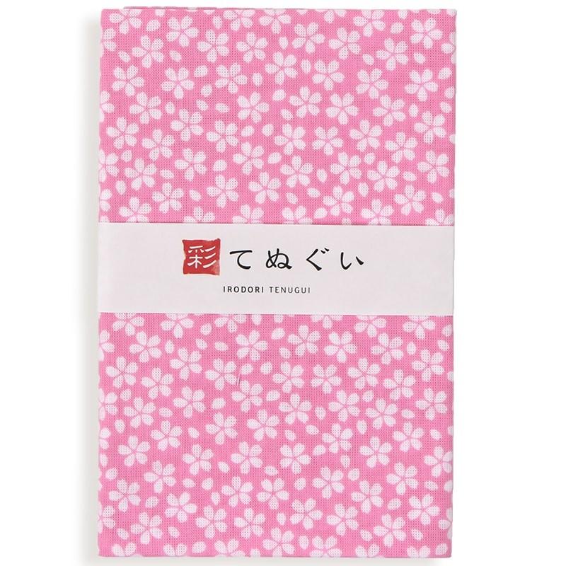 IRODORI 手ぬぐい 日本製 小桜 さくら 春 ピンク 和柄 岡生地 切りっ