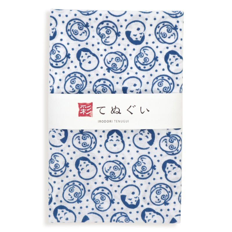 IRODORI 手ぬぐい 日本製 おかめひょっとこ 白 おたふく 縁起 切りっ