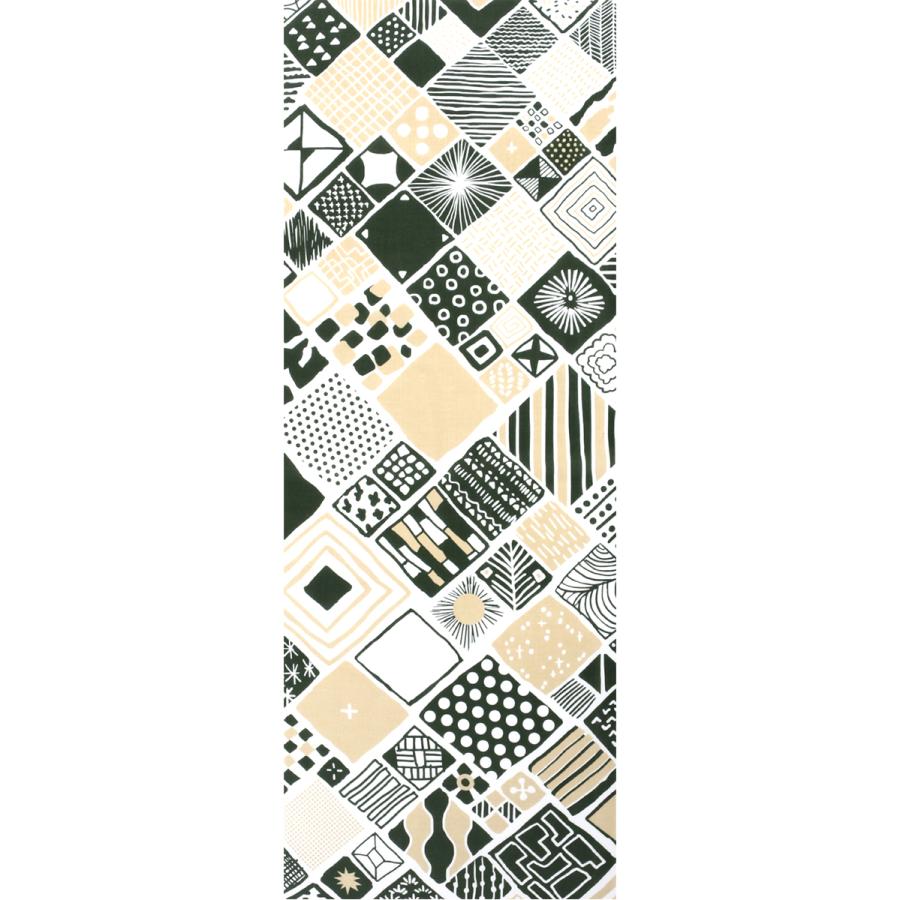 あいらしか 手ぬぐい Pattern Box カーキ 幾何学 タペストリー 日本製