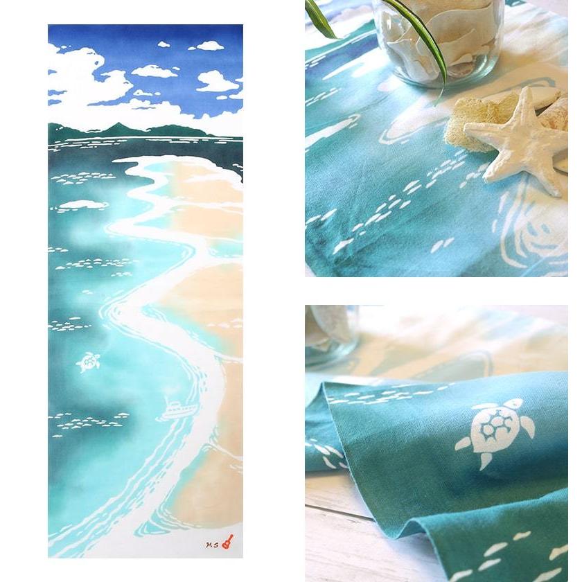 あいらしか 【5のつく日】手ぬぐい ハワイ MAHALO 夏 海 タペストリー