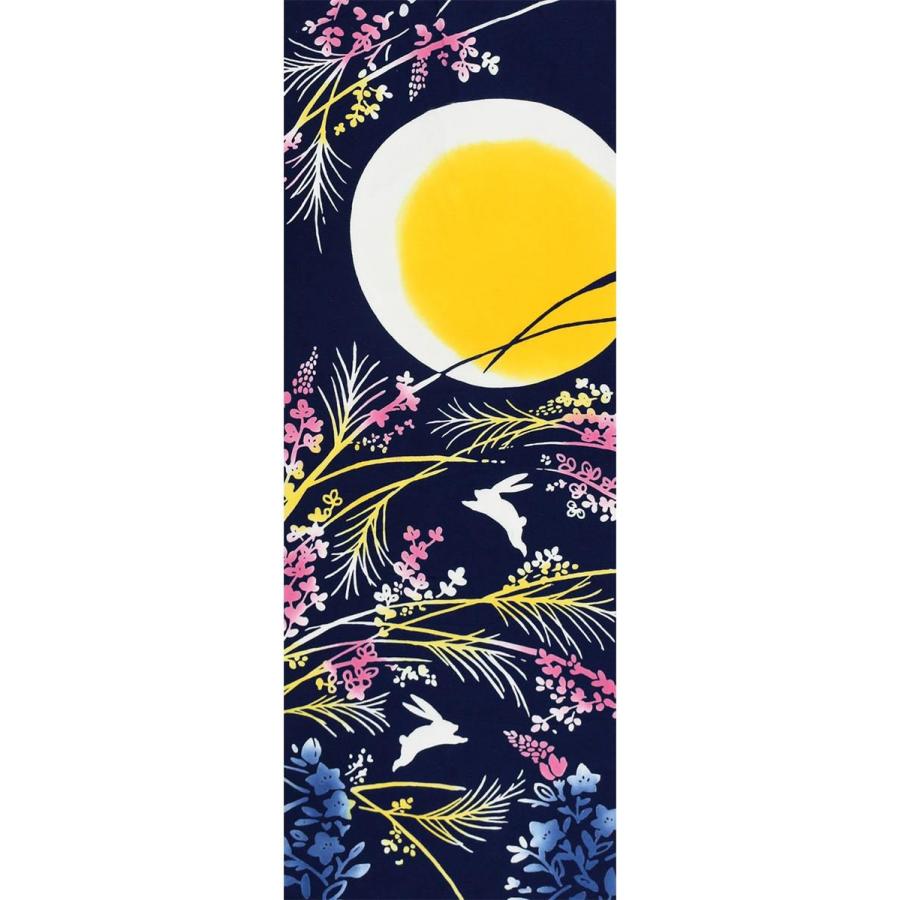 在庫限り 約70％OFF】手ぬぐい 月見 うさぎ 満月 十五夜 秋 