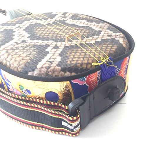 ストラップ 三線 三線用ストラップ ミンサー柄 カラーはブラック