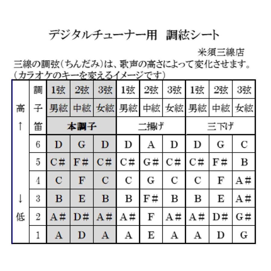 三線 チューナー クリップ式チューナー 調弦シート付き : 三線職人の