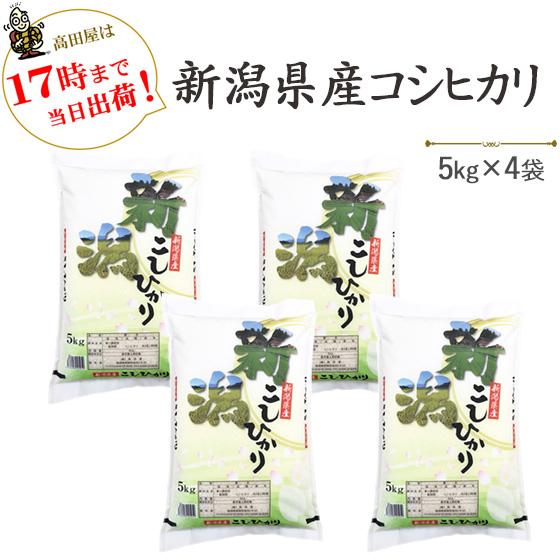 令和6年産 新米 お米 20kg 白米 新潟県産コシヒカリ 5kg×4袋 送料無料  