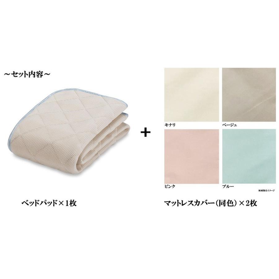 正規品 フランスベッド オールシーズンメッシュパッド エッフェスタンダード 寝装品3点 クイーン 170cm×195cm | ベッドパッド マットレスカバーの画像
