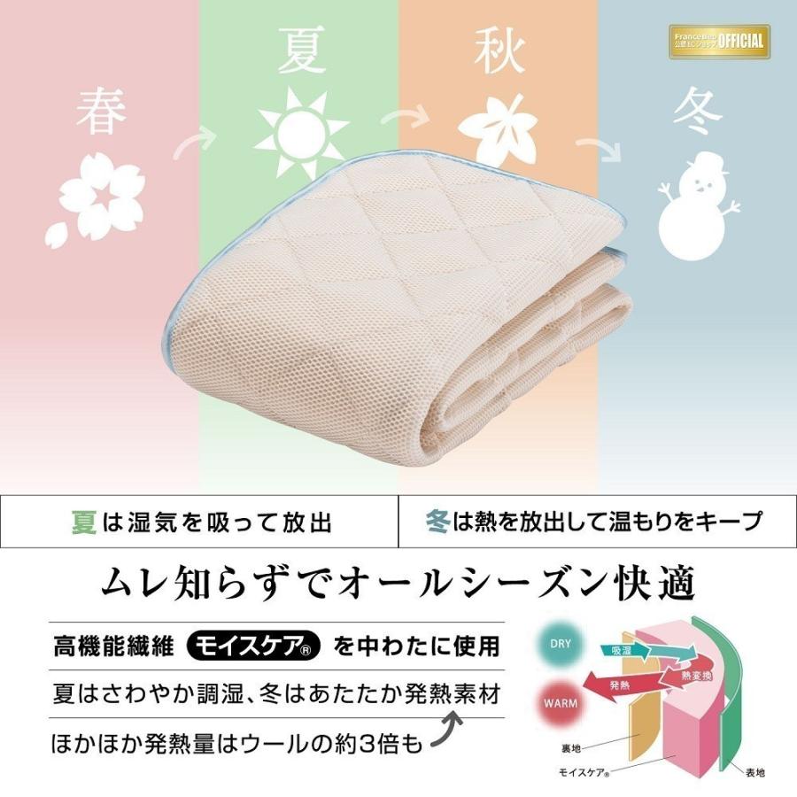 正規品 フランスベッド オールシーズンメッシュパッド ライン＆アースN 寝装品3点 ダブルサイズ | ベッドパッド マットレスカバーの画像