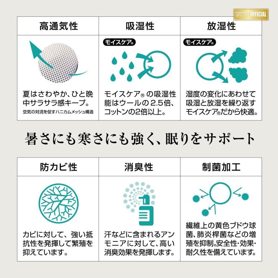 フランスベッド ベッドパッド セミシングル オールシーズンメッシュ