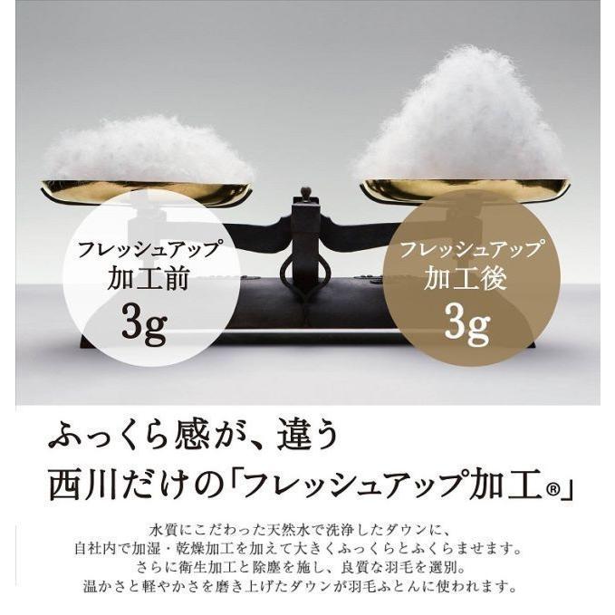 正規品 西川 羽毛布団 ダブル NP7054 190cm×210cm | 正規品 西川プレミアム 本掛け 日本製 ポーランド産 マザーグース ダウン 93％の画像