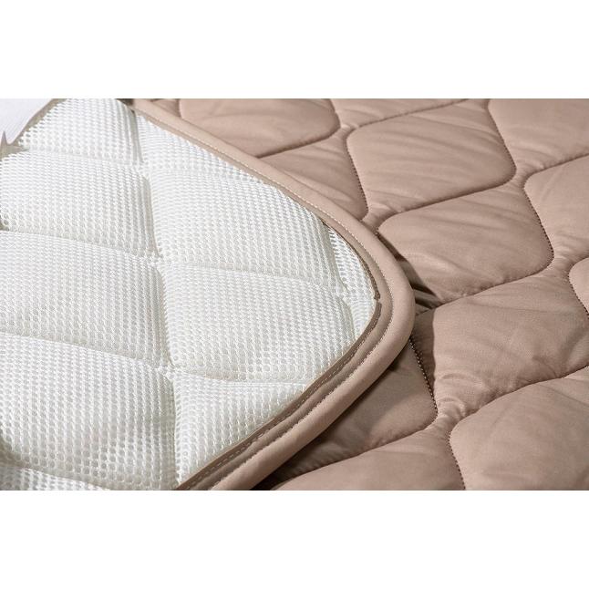 正規品 フランスベッド 羊毛メッシュパッド ライン＆アースN 寝装品3点 クイーン 170cm×195cm | ベッド シーツ ベッドパッド マットレスカバーの画像