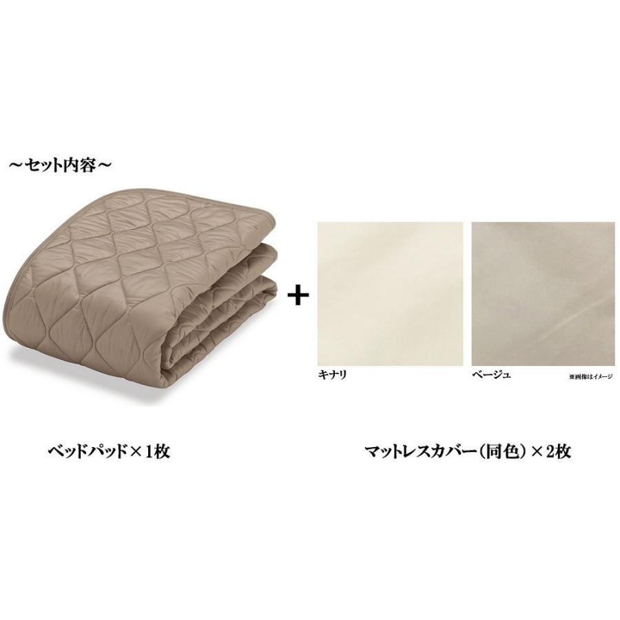 正規品 フランスベッド 羊毛メッシュパッド エッフェスタンダード ベッドパッド 1枚 マットレスカバー 2枚  シングル セミダブル１枚 220cm×195cmの画像