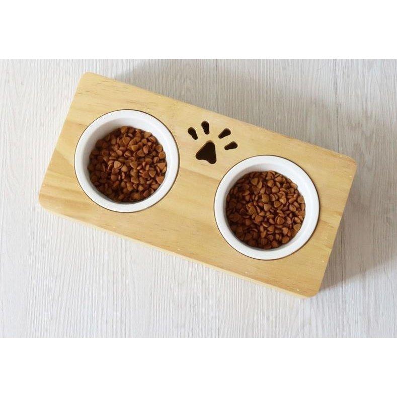 陶器 ペット食器 4タイプ選選べる スタンド フードボウル ペット ペット皿 小型犬用 木製品 犬猫用 猫 食べやすい竹 食器 色々な 小型犬用