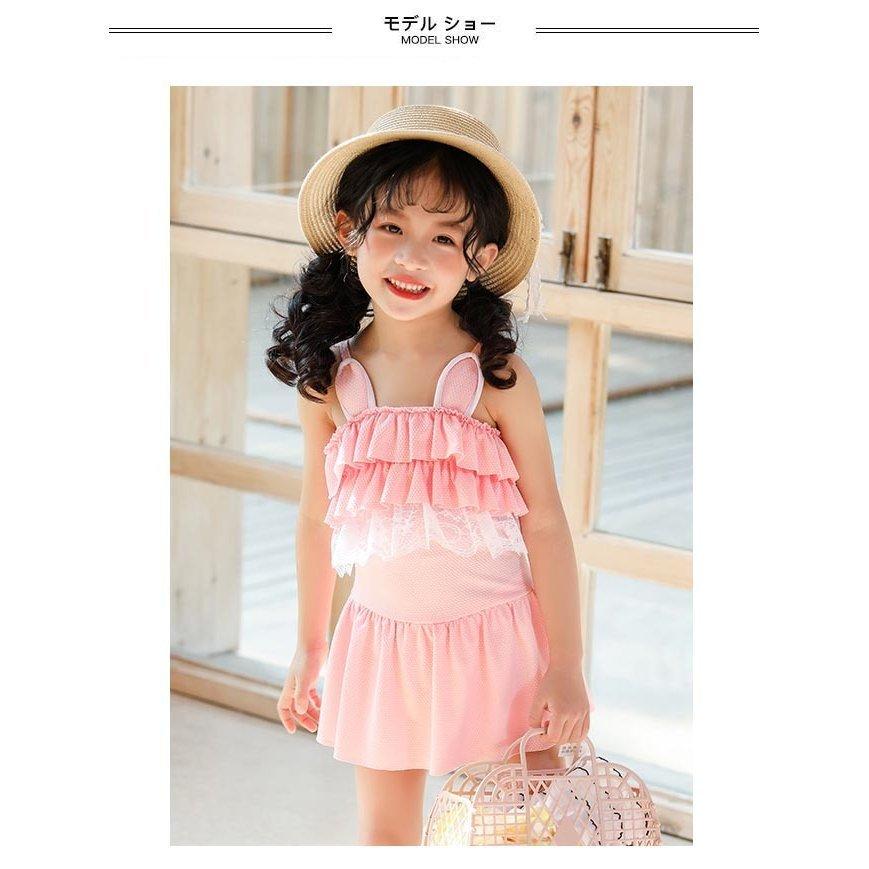 水着 女児 ワンピース 水泳服 可愛い 女の子 幼児 2歳 水着ワンピース 4歳 子供 スイムウェア 3歳 ワンピース水着 うさぎ耳 フリル P コミリーショップ 通販 Yahoo ショッピング