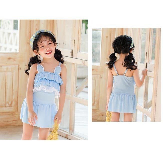 水着 女児 ワンピース 水泳服 可愛い 女の子 幼児 2歳 水着ワンピース 4歳 子供 スイムウェア 3歳 ワンピース水着 うさぎ耳 フリル P コミリーショップ 通販 Yahoo ショッピング