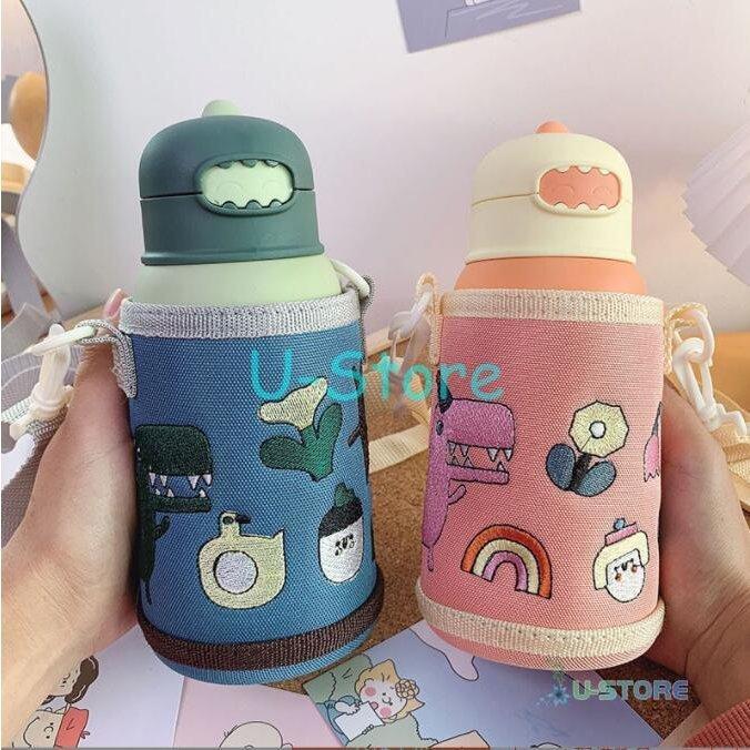 コンビニ受取対応商品 ストロー付き 直飲み 2ways ボトル 男の子 女の子 キッズ 可愛い おしゃれ 魔法瓶 子供用 カバー付き 水筒 380ml 通学 通園 保冷 斜めかけ可能保温 水筒 容量 380ml Www Mindthevoice Be