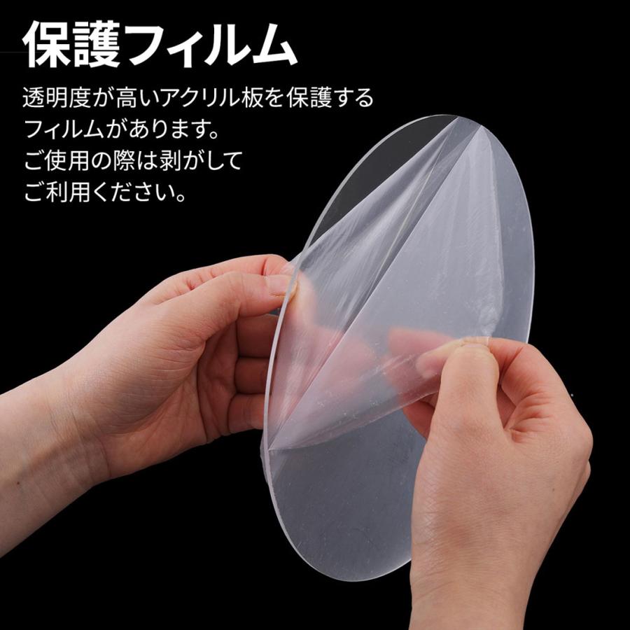 アクリル板 アクリルシート 丸 円 透明 プラ板 10cm 15cm 20cm : こみ