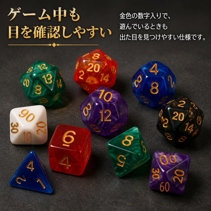 サイコロ 多面体ダイス 7個セット TRPG ボードゲーム サイコロセット 4