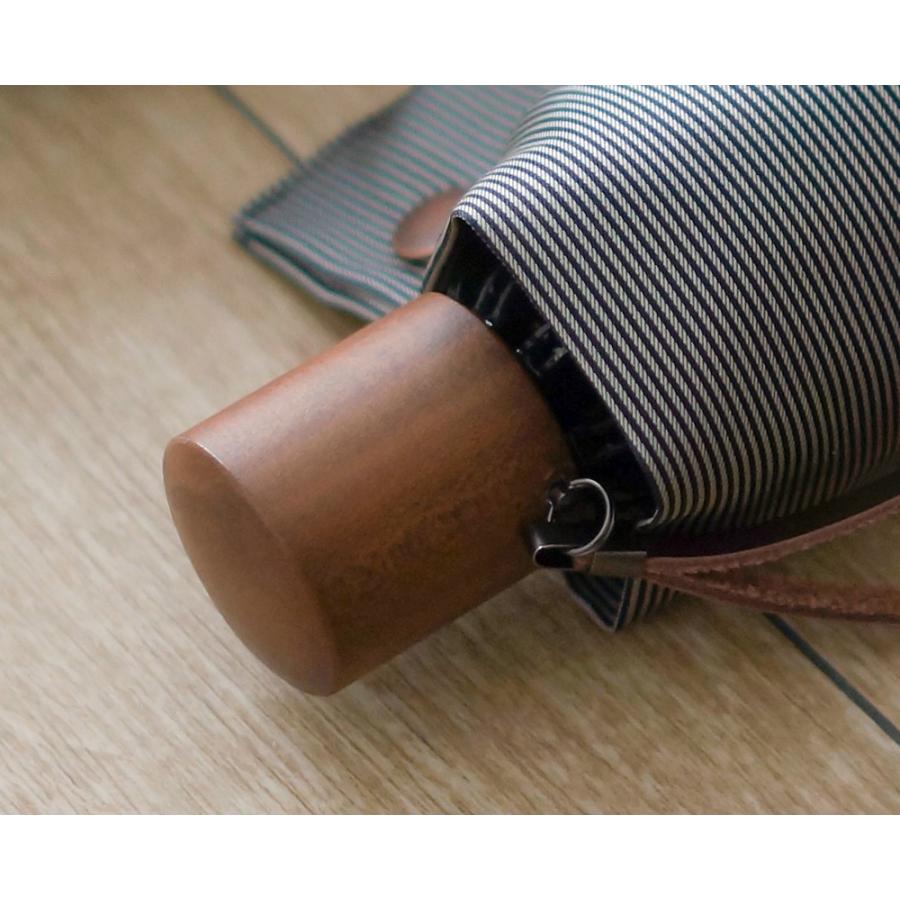 小宮商店　裏縞 うらしま  折りたたみ傘  60cm  10本骨 細かいボーダーデザインが上品で大人な甲州織メンズ雨傘・雨晴