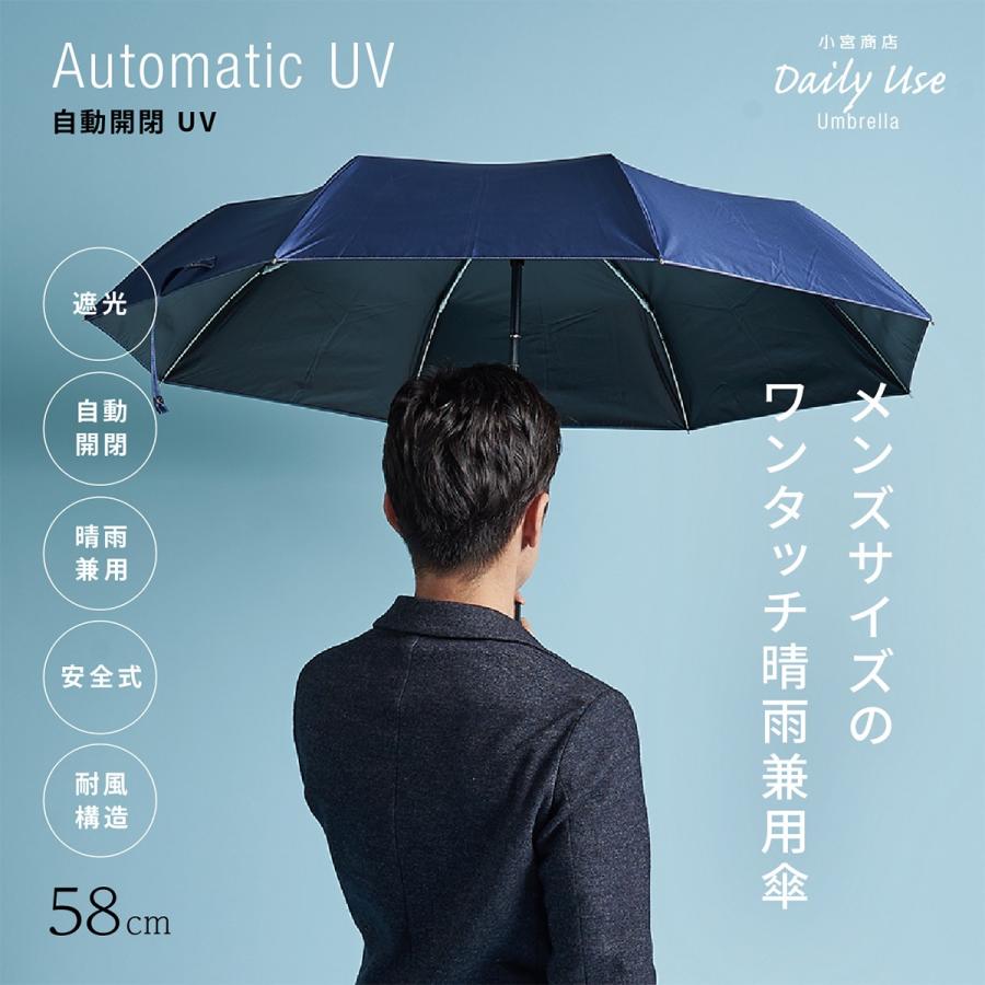 日傘 メンズ 男性用日傘 折りたたみ傘 晴雨兼用傘 丈夫 風に強い 自動開閉 ワンタッチ Uvカット 一級遮光 Automatic Uv 58 傘 専門店 日本橋の傘 小宮商店 通販 Yahoo ショッピング