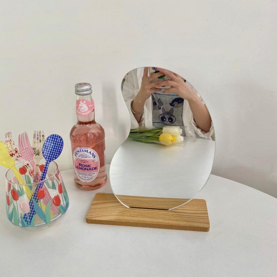 ビーンズミラー 卓上ミラー ビーンミラー スタンド付き アクリル鏡 インテリア 韓国 お洒落 韓国インテリア ミラー 北欧 鏡 Lfs053 小物屋源左 通販 Yahoo ショッピング