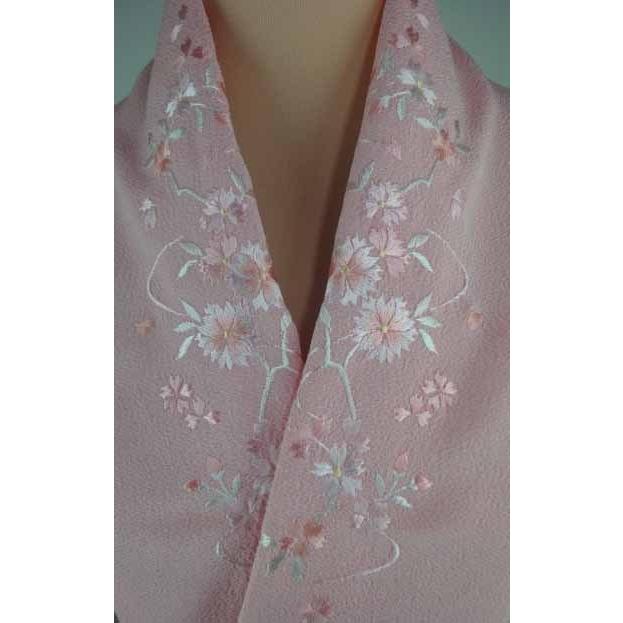 振袖 訪問着 格安新品 色無地 人気提案 小紋向き 洗える刺繍カラー半襟 ちりめん 綺麗なピンクです 八重桜