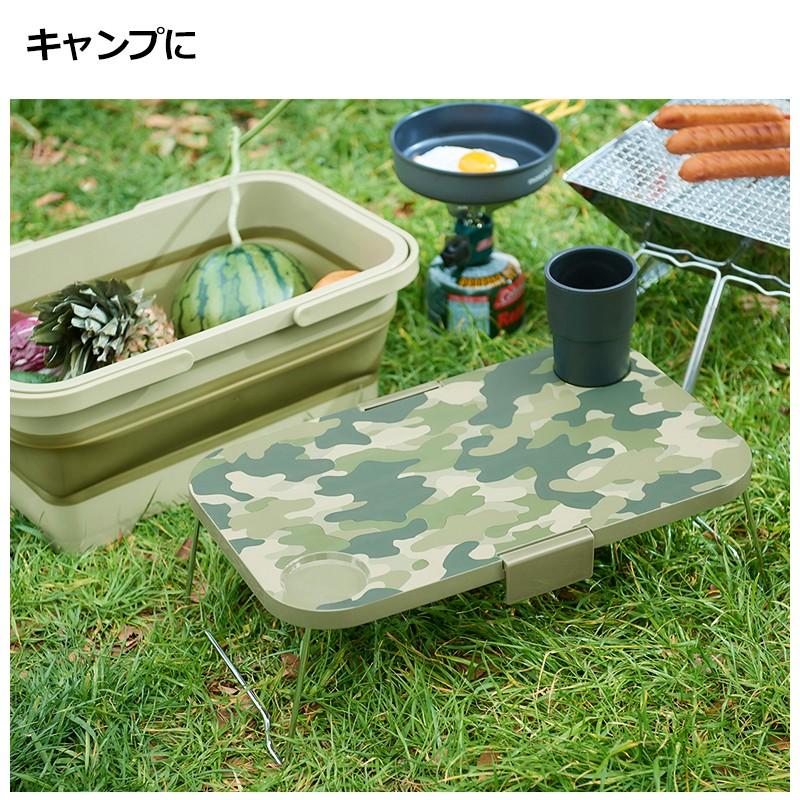 ミラーゴ 折りたたみバスケット&テーブル アウトドア 防災用 旅行 キャンプ ISETO|komonosennka|03