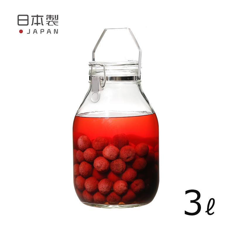 取手付密封びん 3L 梅酒瓶 梅酒ビン 手作り 果実酒瓶 保存容器