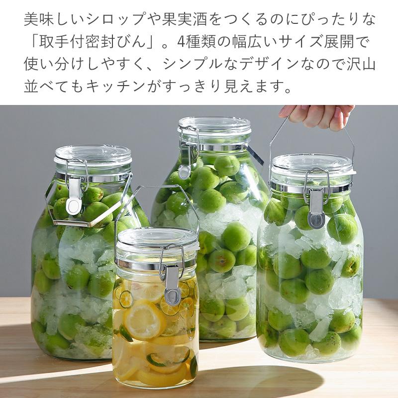 全国送料無料 取手付密封びん 1L 2L 3L 4L 単品 梅酒瓶 梅酒ビン 密封
