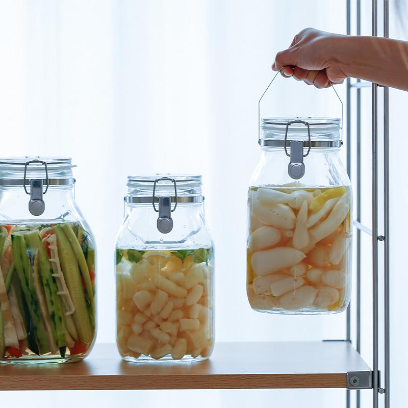 全国送料無料 取手付密封びん 1L 2L 3L 4L 選べる2個セット 梅酒瓶