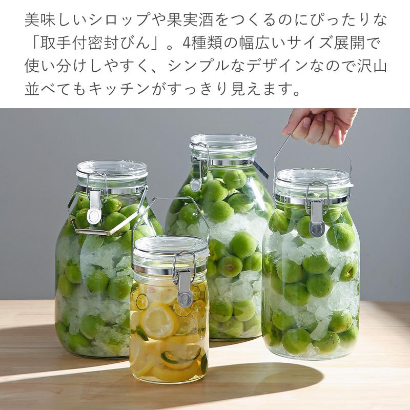 全国送料無料 取手付密封びん 1L 2L 3L 4L 選べる2個セット 梅酒瓶