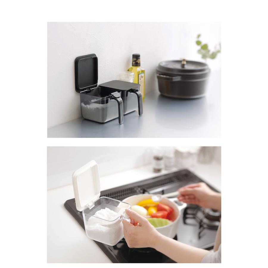 調味料ポット ワイド マーナ K775 600ML 調味料ケース 砂糖入れ 塩入れ