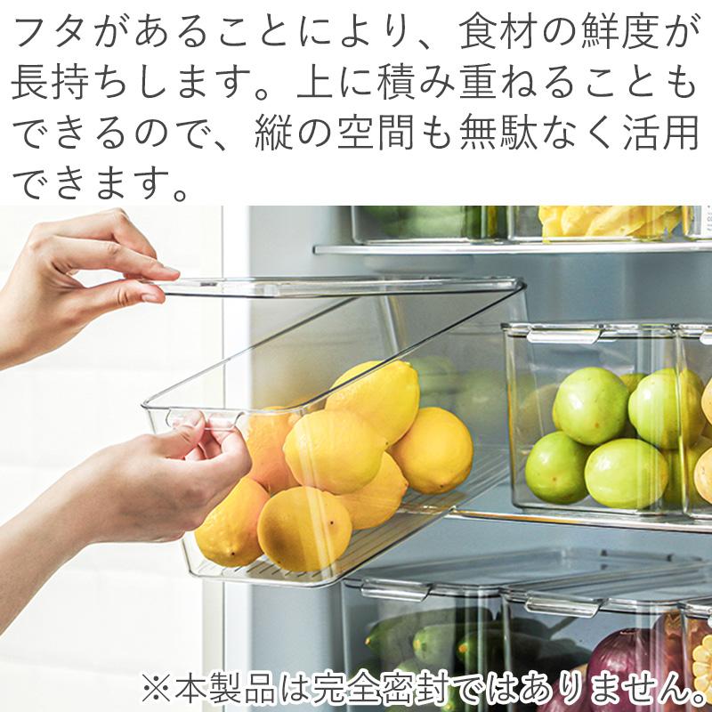 冷蔵庫 収納ラック 収納ボックス 収納ケース 持ち手付き 納豆パック 豆腐 トレー 収納 整理 野菜 果物 食材 透明 冷蔵庫収納 収納用品 冷凍庫 キッチン収納 霜山｜komonosennka｜04