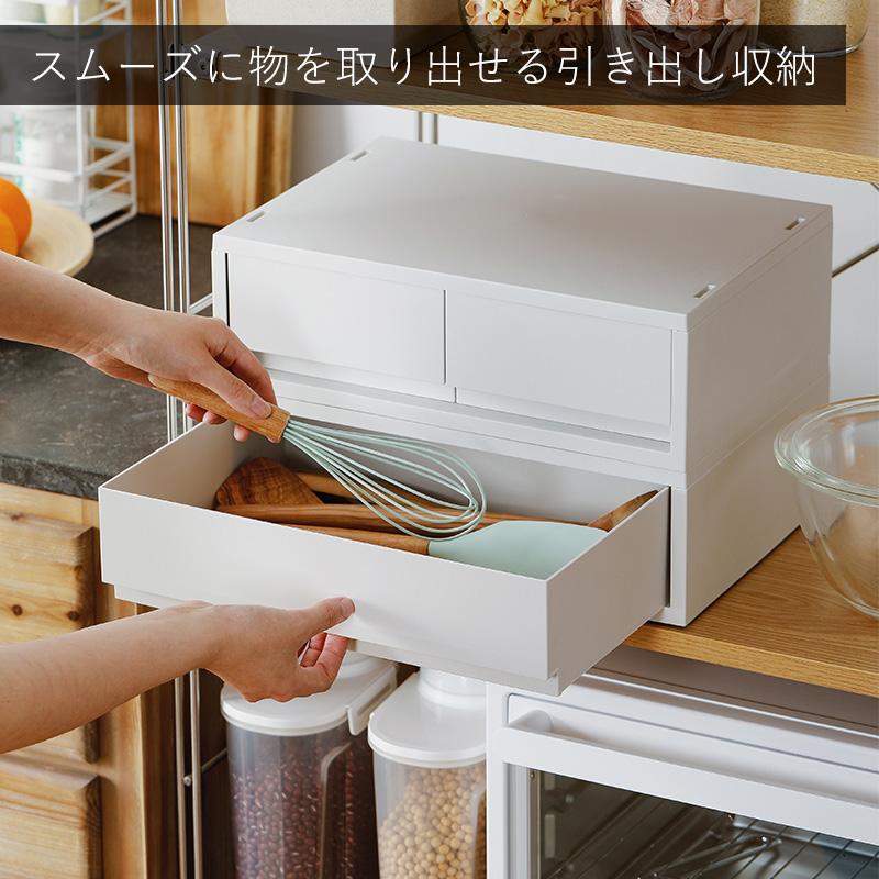 全国送料無料 引き出し ワイド ポリプロピレンケース 深型 キャスター