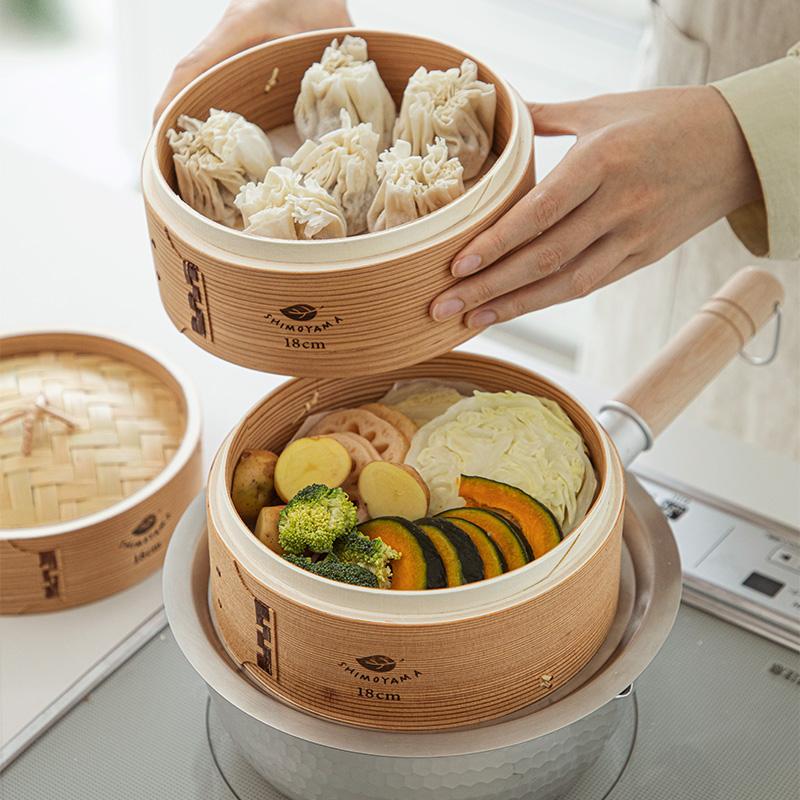 全国送料無料 せいろ 蒸し器 蓋なし 中華せいろ 21cm 竹 積み重ね 蒸篭