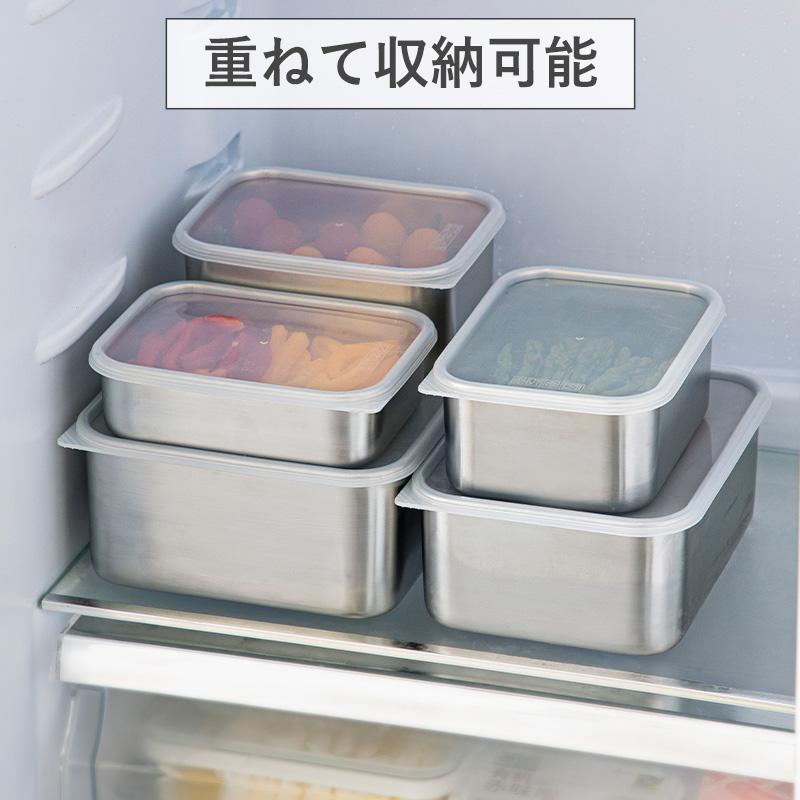 霜山 ステンレス 保存容器 浅型 700ml 保存 食洗機対応 持ち運び 冷凍