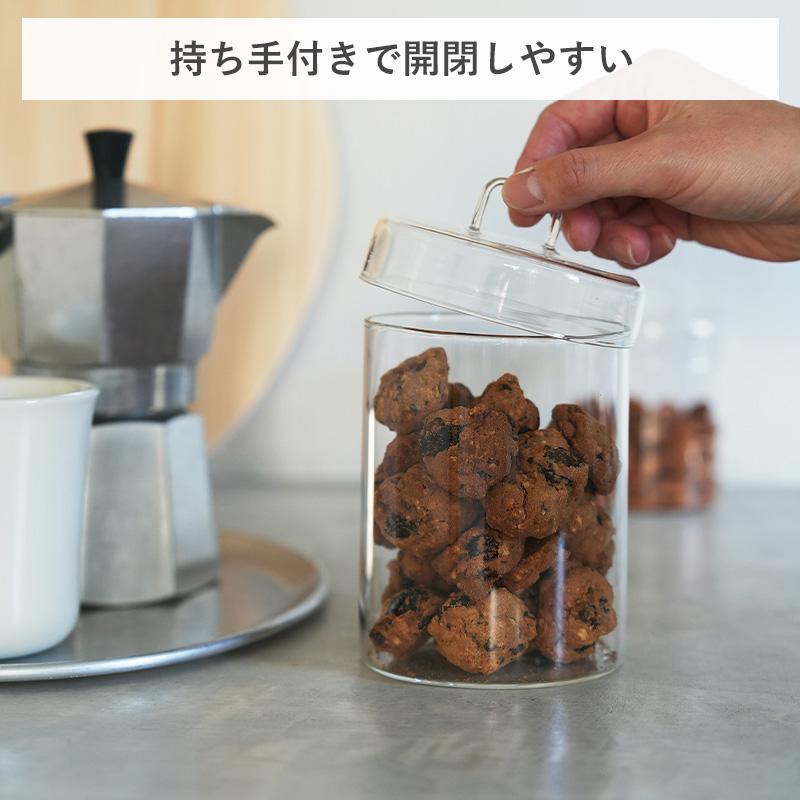 霜山 耐熱ガラスキャニスター 430ml キャニスター 持ち手 フタ 霜山 耐熱ガラスキャニスター 430ml キャニスター 持ち手 フタ