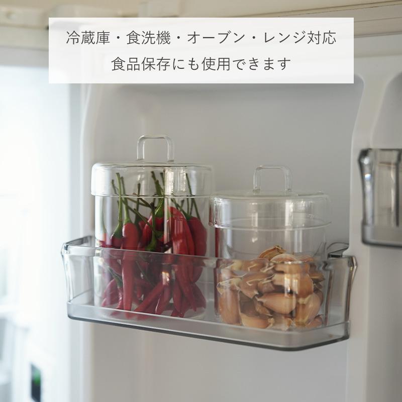 霜山 小物入れ 卓上 フタ付き 単品 キャニスター ガラス ティーバッグ