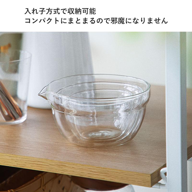 片口ボウル 3個セット 150ml 260ml 500ml ボウル 霜山 ガラス 耐熱性