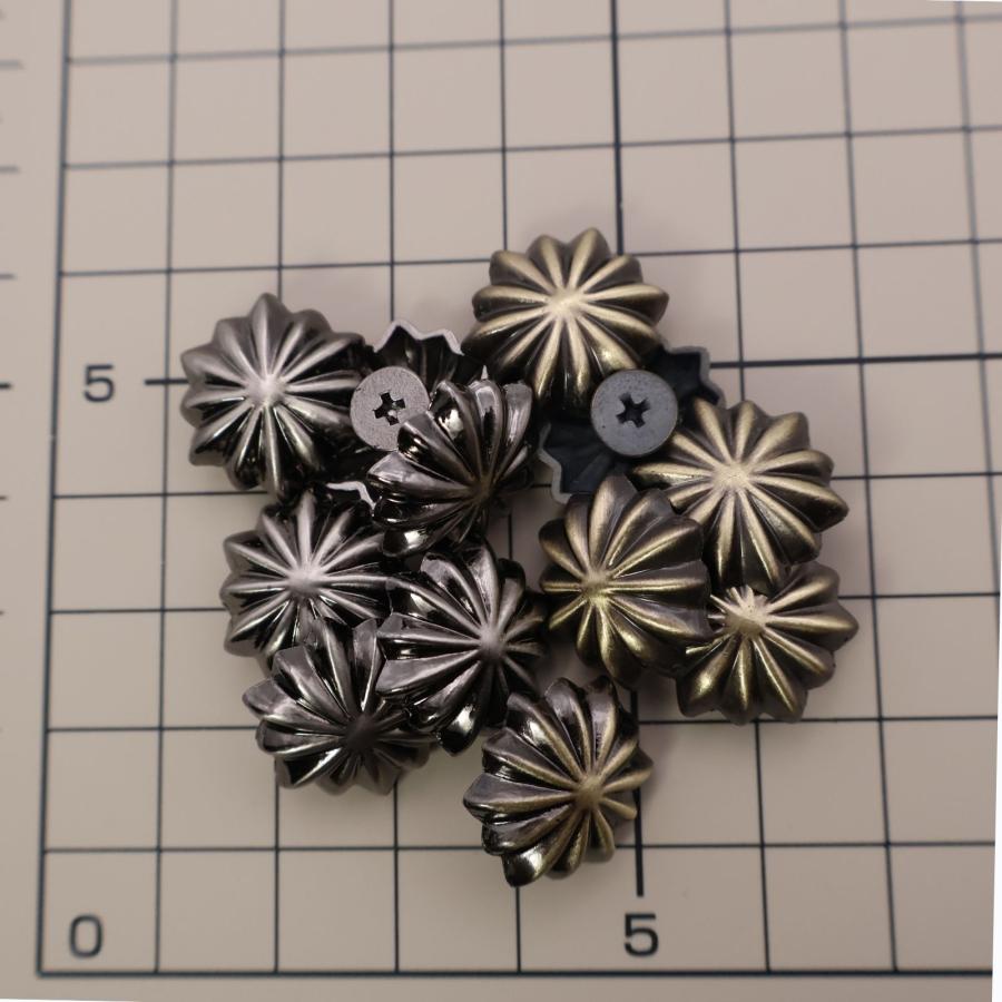 アポロコンチョ 18mm ネジ式 2個セット 選べる3色 スタッズ 飾りボタン