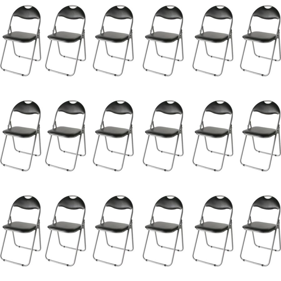 送料無料 折りたたみ パイプ椅子 18脚セット 会議用 ミーティング