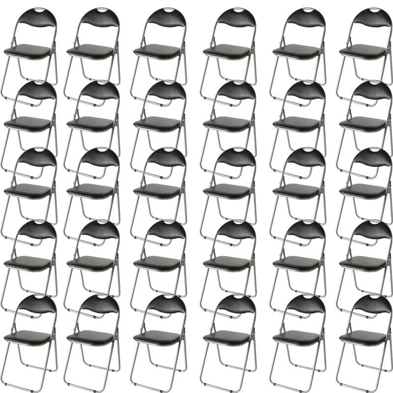 送料無料 折りたたみ 椅子 パイプ椅子 30脚セット 会議用 ミーティング チェア シルバー IK-0102-30｜komonoya｜02