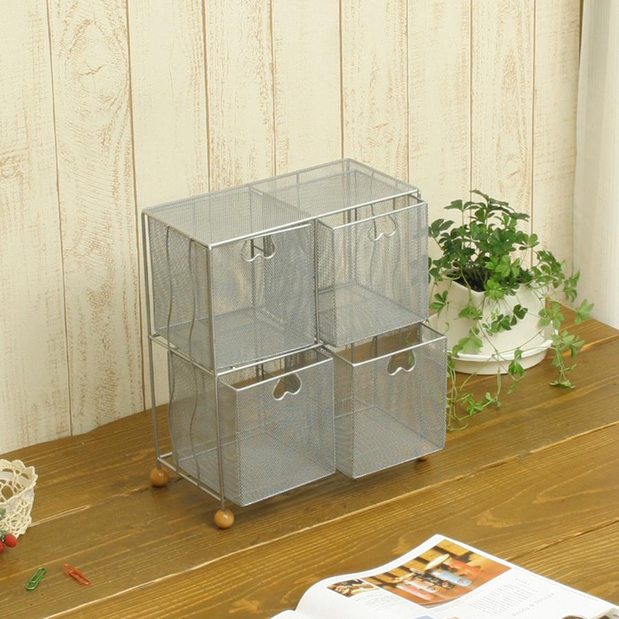 送料無料 卓上CDラック 48枚収納可能 ワイヤーメッシュ ISK-184