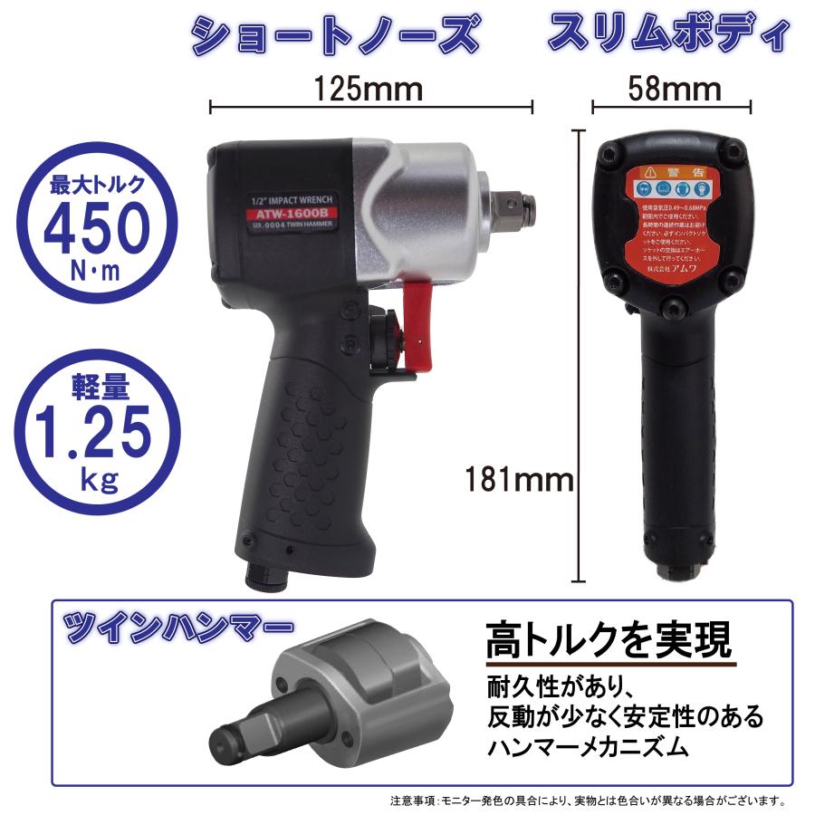 メーカー名:アムワ AMUWA 型式ATW−1600B 12.7mm メーカー名:アムワ AMUWA 型式ATW−1600B 12.7mm