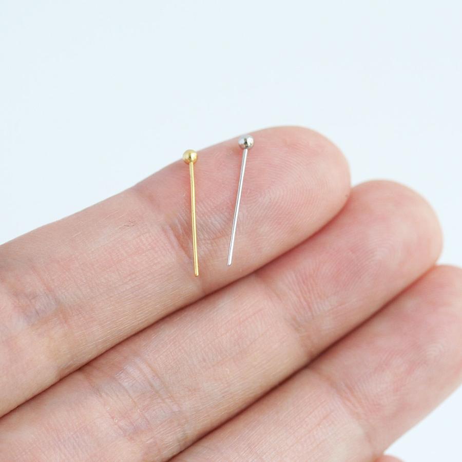 デザインピン 丸 0.6×25mm ゴールド シルバー 約20本 丸ピン 